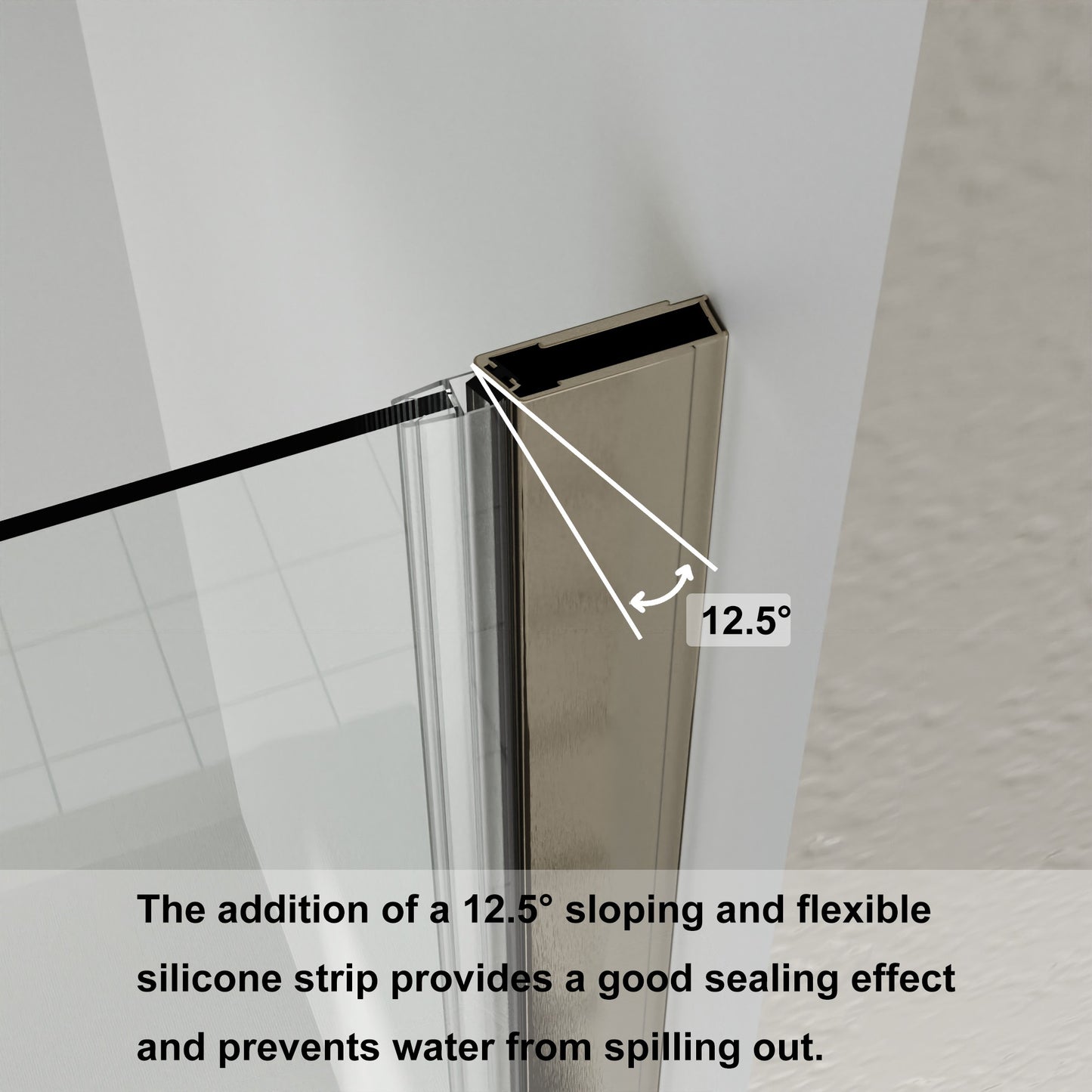 32-33.5 in. W x 72 in. H Bi-Fold Minimalist Frameless Shower Door Brushed Nichel Clear Glass