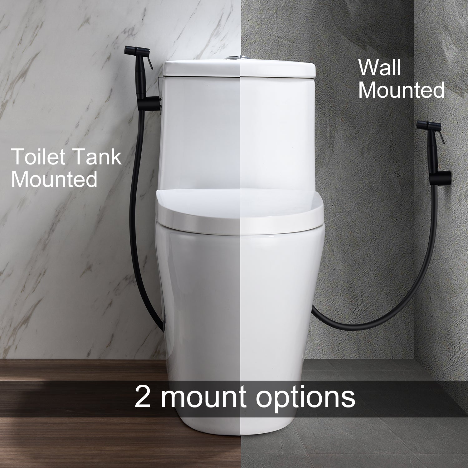Premium Stainless Steel Bidet Sprayer Set for Toilets - Wall or Toilet  Mount, Baby Cloth Diaper Sprayer, Superior Hoses Kit