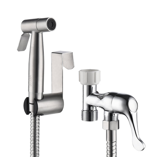 Hand Held Bidet Elongated Bidet Seat Clearance Sprayer Attachment for Toilet Stainless Steel Chrome Bathroom Bidet Sprayer