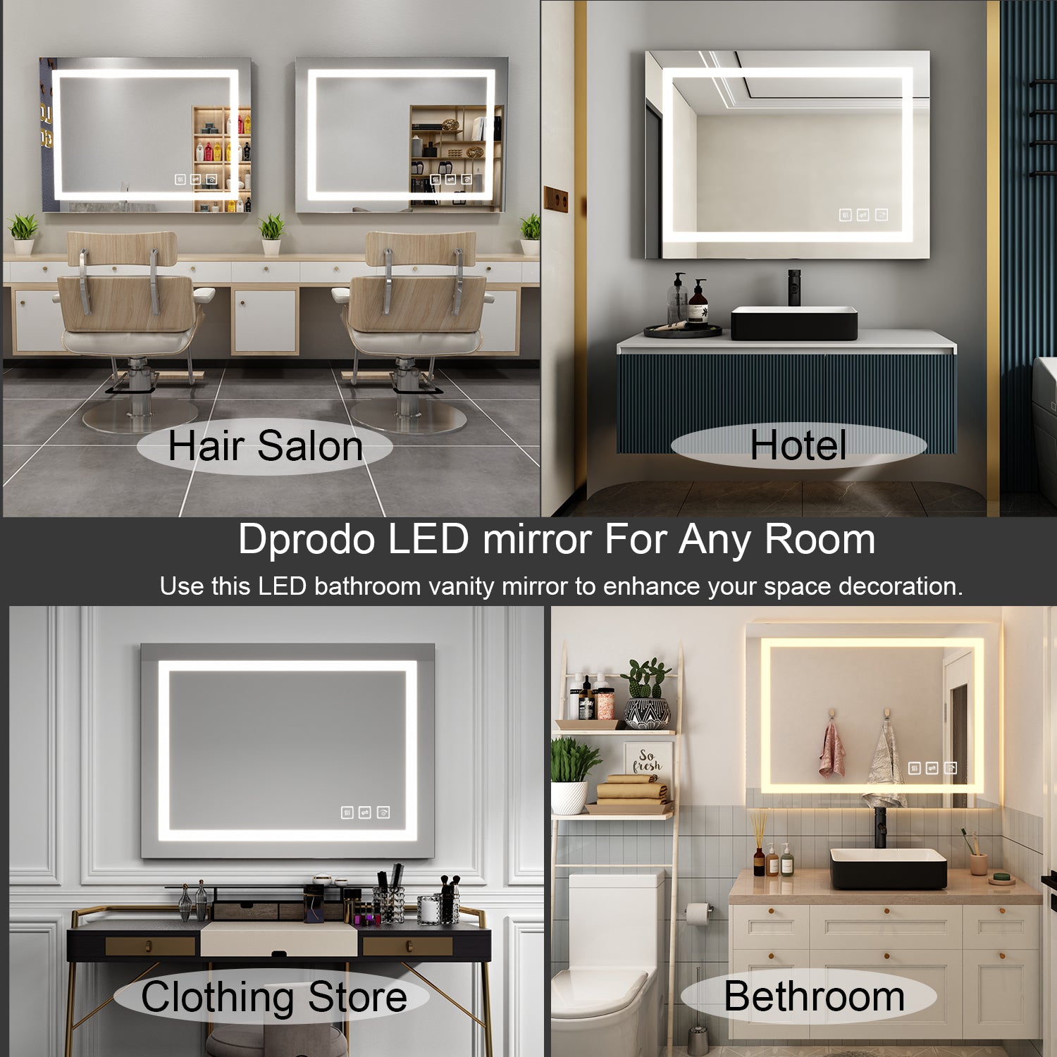 48 in. W x 36 in. H LED Rectangular Frameless Anti-Fog Bathroom Mirror –  toolkiss united states