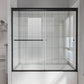 60 in. W x 58 in. H Sliding Frameless Shower Door Black Clear Glass