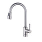 Kitchen Faucets with Pull Down Sprayer, 1 Hole Single Handle, Stainless Steel Brass Brushed Nickel Commercial Modern Chrome
