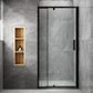 32-36 in. W x 72 in. H Pivot Swing Framed Shower Door Matte Black Clear Glass