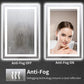 20 in. W x 28 in. H LED Rectangular Frameless Anti-Fog Bathroom Mirror Front & Backlit
