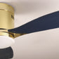 52" Indoor Solid Wood Bright Gold Morden Ceiling Fan With Light With Remote Control