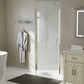 34-35.5 in. W x 72 in. H Pivot Swing Frameless Shower Door Brushed Nichel with Clear Glass