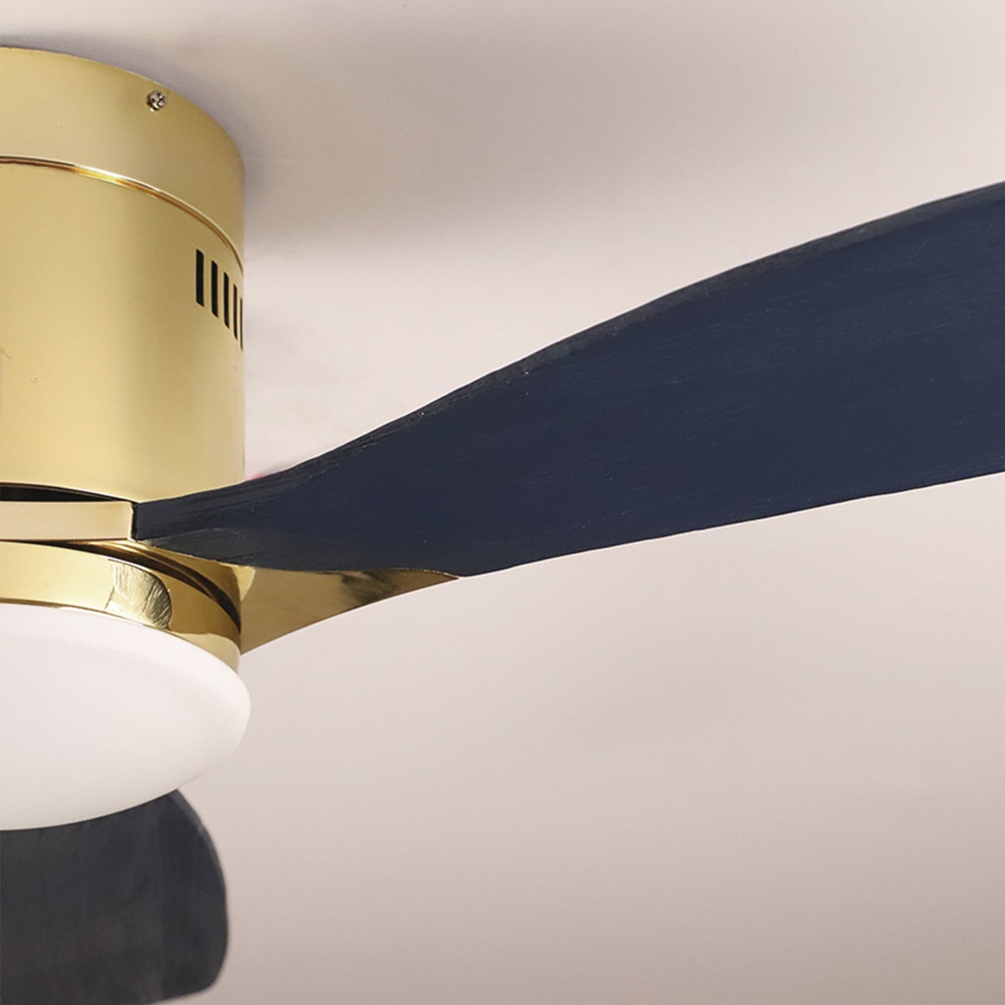 CAD 52" Indoor Solid Wood Bright Gold Morden Ceiling Fan With Light With Remote Control