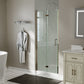 32-33.5 in. W x 72 in. H Bi-Fold Minimalist Frameless Shower Door Brushed Nichel Clear Glass