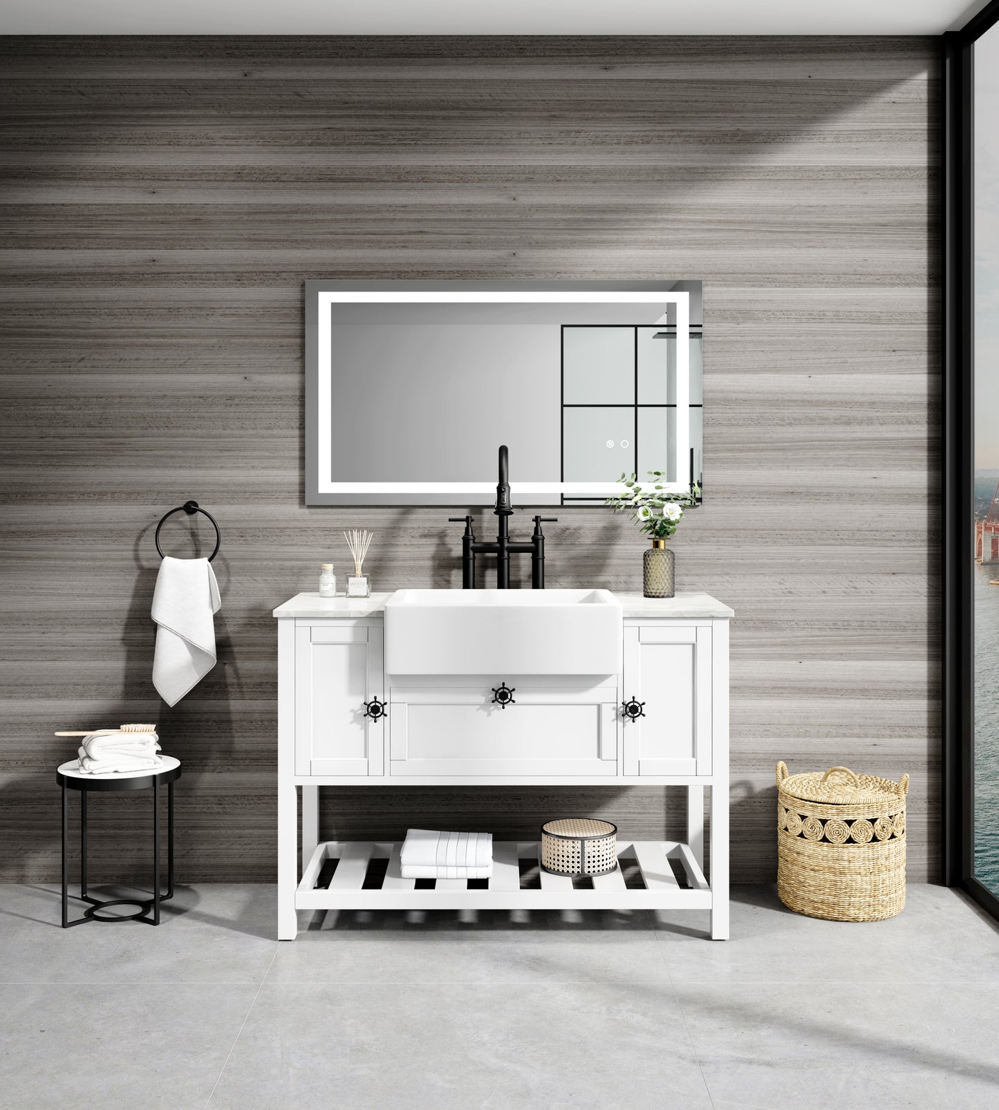 Bathroom Vanities Without Tops 48 in. W x 20-1/2 in. D Bathroom Vanity Cabinet Only in White