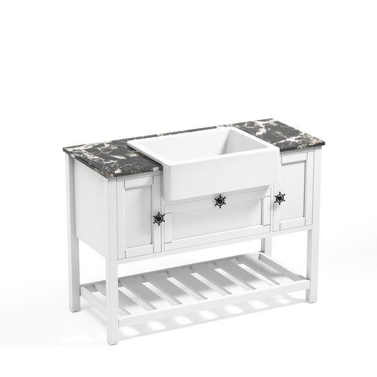 Bathroom Vanities Without Tops 48 in. W x 20-1/2 in. D Bathroom Vanity Cabinet Only in White