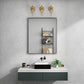 Rectangular Framed Bathroom Mirror Right Angle in Matte Black