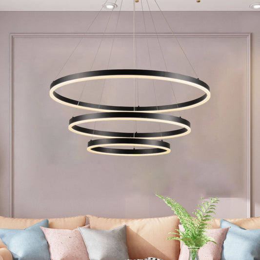 CAD Dimmable LED Modern 3 Ring Pendant Light
