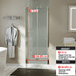 34-35.5 in. W x 72 in. H Bi-Fold Minimalist Frameless Shower Door Brushed Nichel Clear Glass