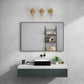 Rectangular Framed Bathroom Mirror Right Angle in Matte Black