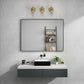 Rectangular Framed Bathroom Mirror Right Angle in Matte Black