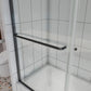 60 in. W x 58 in. H Sliding Frameless Shower Door Black Clear Glass