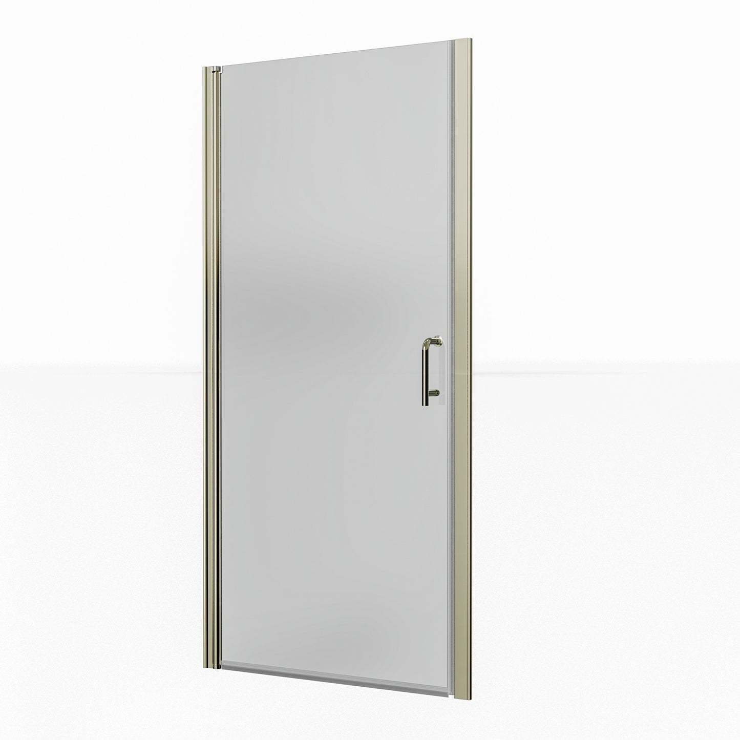 36-37.5 in. W x 72 in. H Pivot Swing Frameless Shower Door Brushed Nichel with Clear Glass