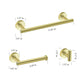 3-Piece Bath Hardware Set with Towel Bar, Toilet Paper Holder and Towel Hook in Gold