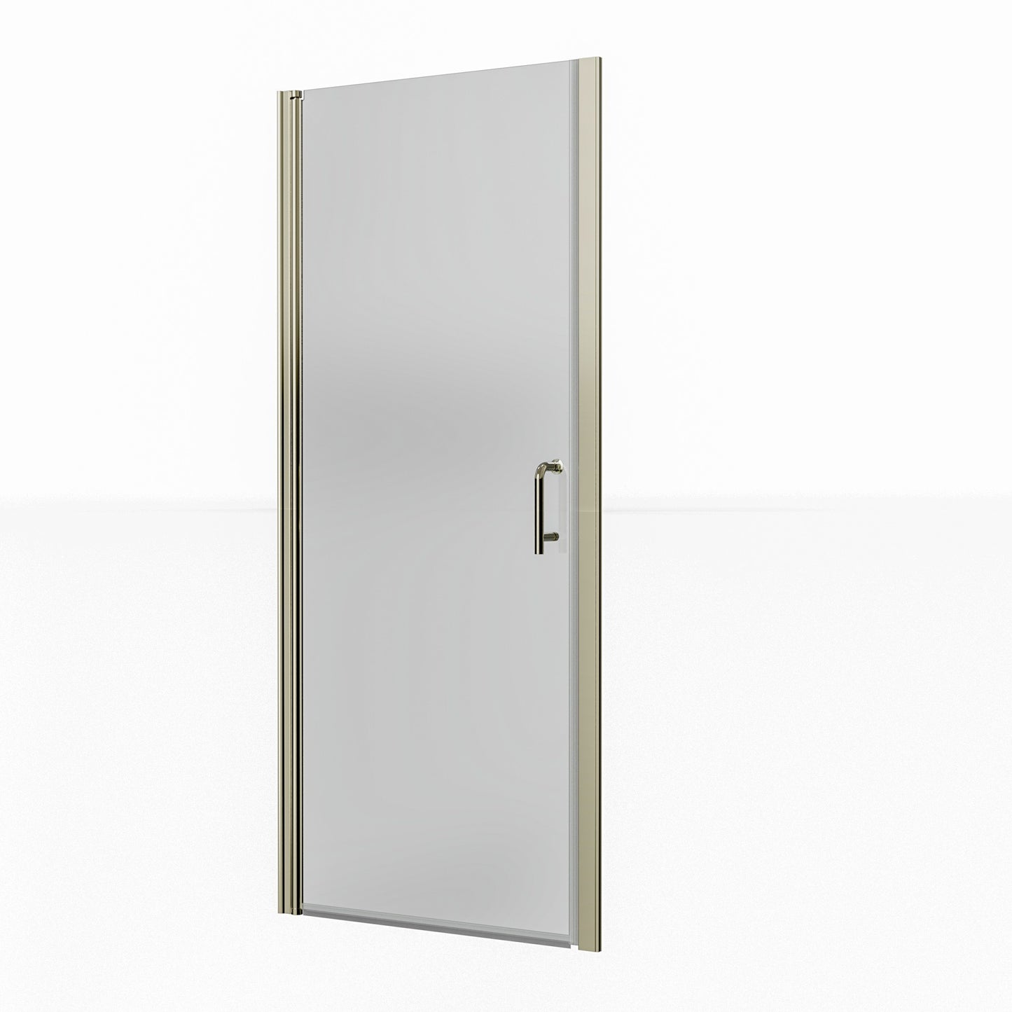 32-33.5 in. W x 72 in. H Pivot Swing Frameless Shower Door Brushed Nichel with Clear Glass