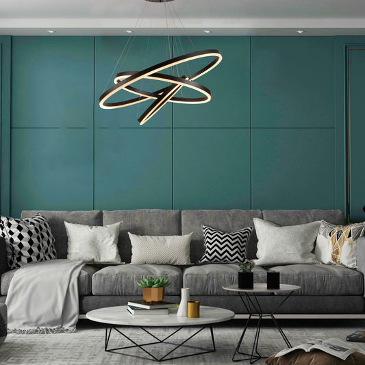 CAD Dimmable LED Modern 3 Ring Pendant Light