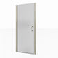 34-35.5 in. W x 72 in. H Pivot Swing Frameless Shower Door Brushed Nichel with Clear Glass