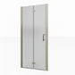 36-37.5 in. W x 72 in. H Bi-Fold Minimalist Frameless Shower Door Brushed Nichel Clear Glass