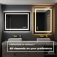 28 in. W x 36 in. H LED Large Rectangular Frameless Anti-Fog Wall Bathroom Mirror Front Light