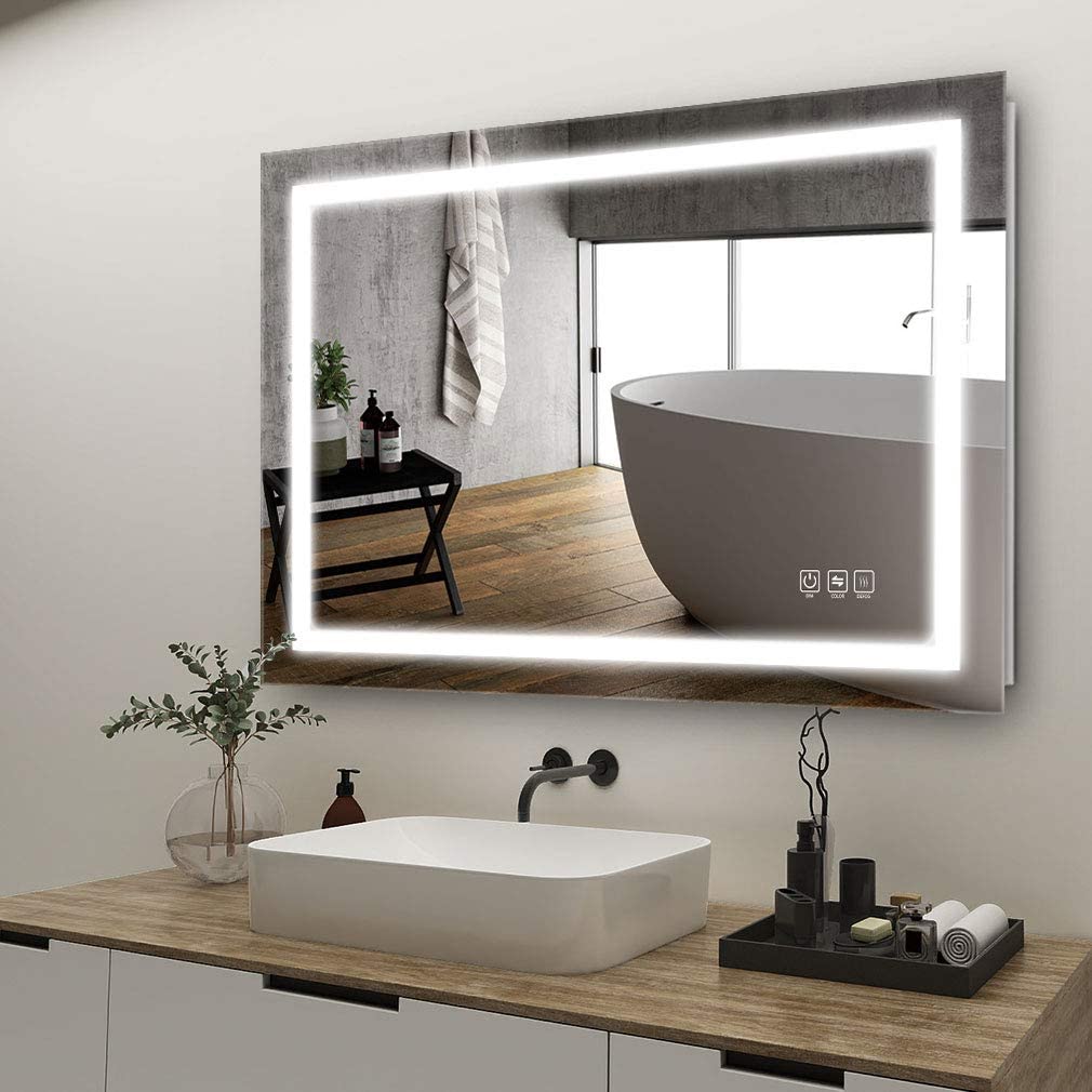 36 in. W x 30 in. H LED Rectangular Frameless Anti-Fog Bathroom Mirror –  toolkiss united states