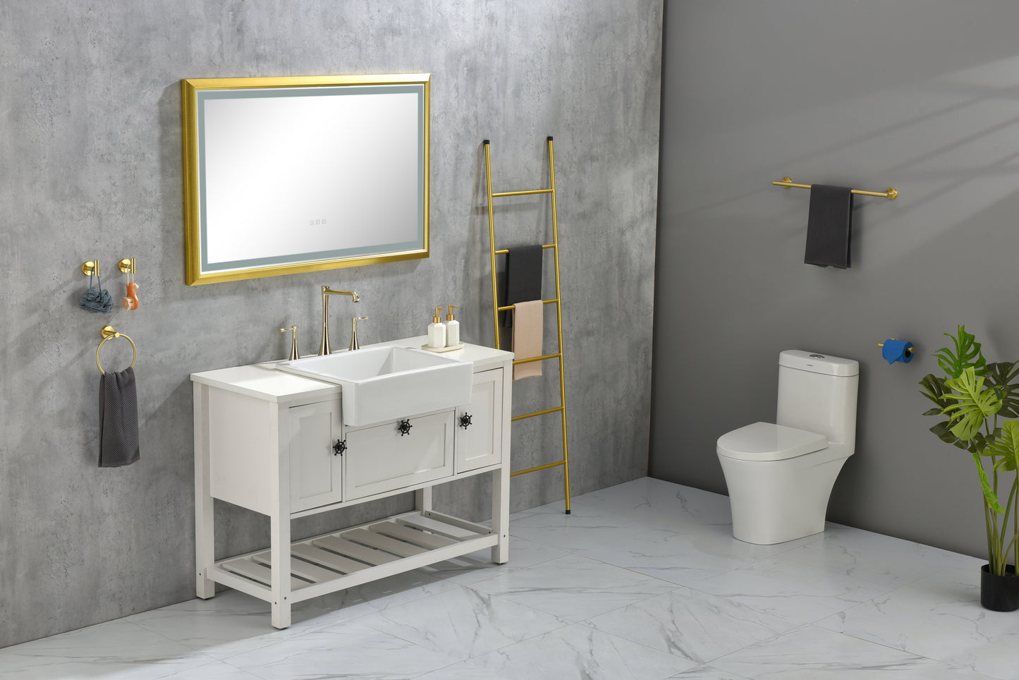 Bathroom Vanities Without Tops 48 in. W x 20-1/2 in. D Bathroom Vanity Cabinet Only in White