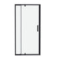 32-36 in. W x 72 in. H Pivot Swing Framed Shower Door Matte Black Clear Glass