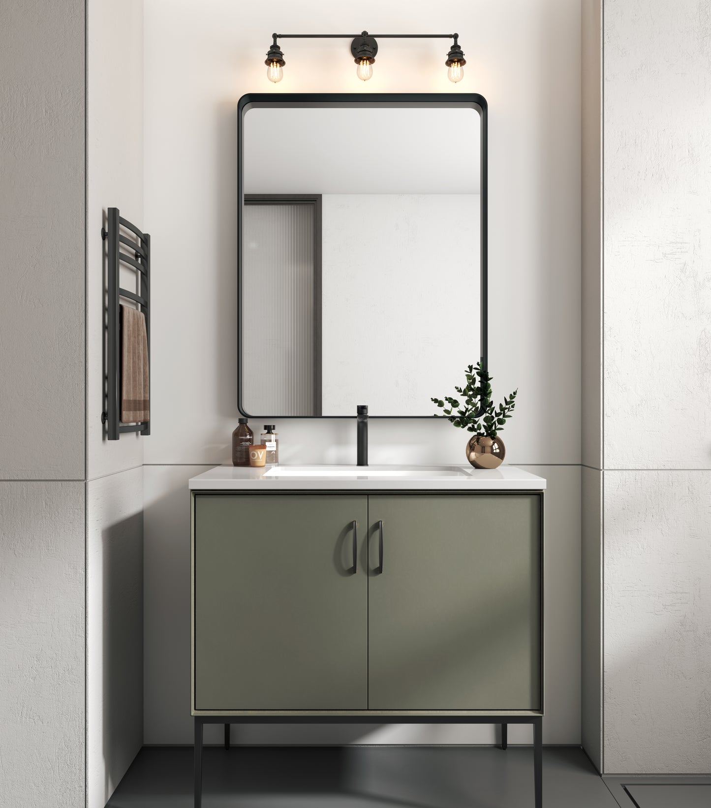 Square Framed Bathroom Wall Mirrors Aluminum Frame (Horizontal/Vertical)