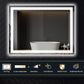 48 in. W x 32 in. H LED Large Rectangular Frameless Anti-Fog Bathroom Mirror Front & Backlit