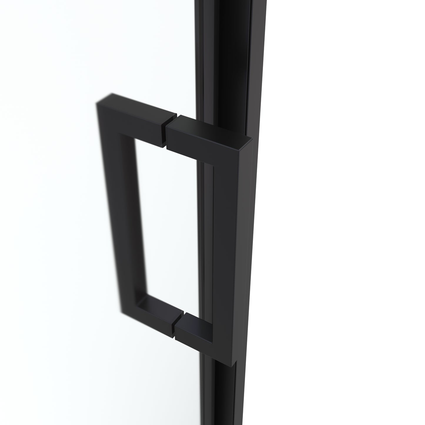 32-36 in. W x 72 in. H Pivot Swing Framed Shower Door Matte Black Clear Glass