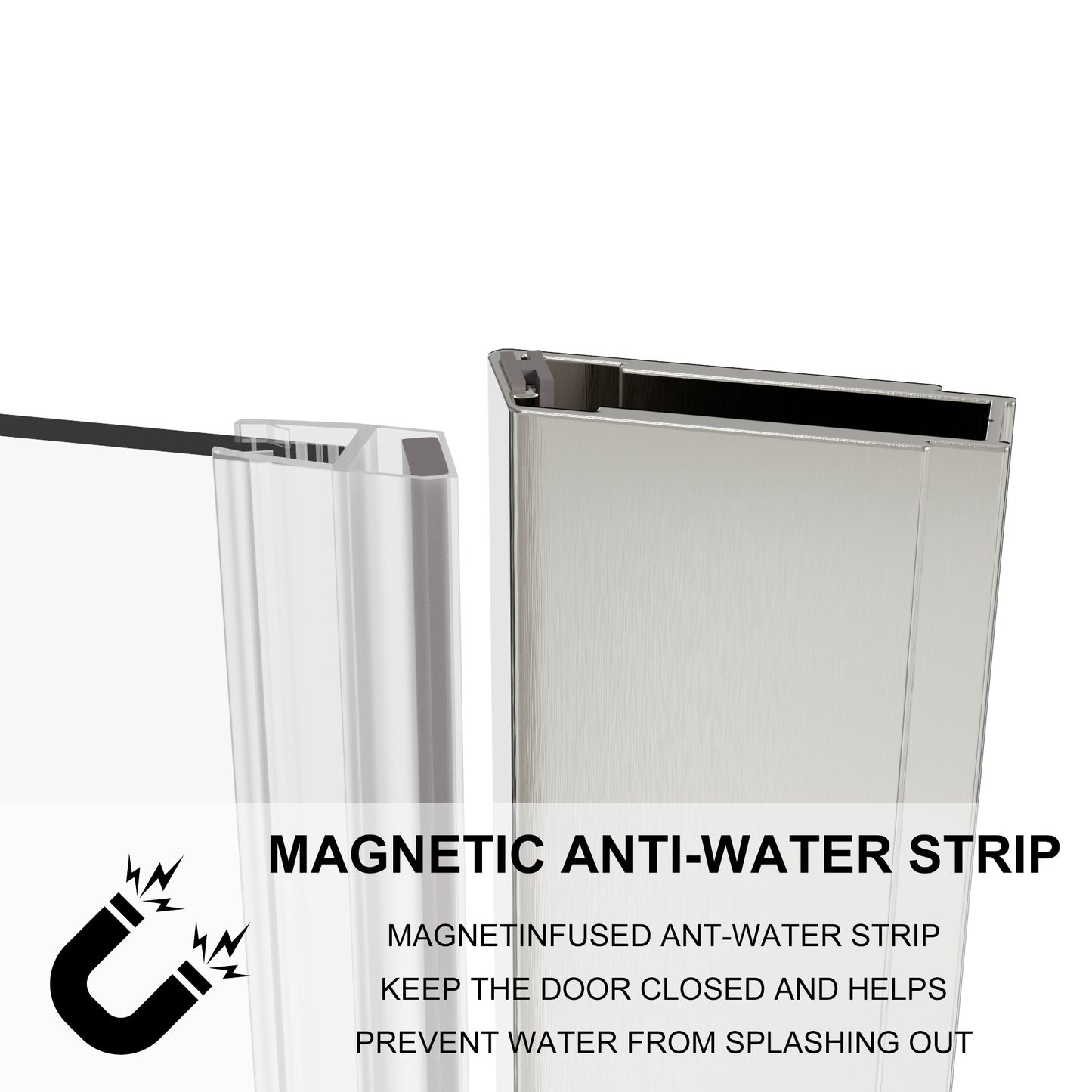 36-37.5 in. W x 72 in. H Pivot Swing Frameless Shower Door Brushed Nichel with Clear Glass