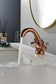 Rose Gold Bathroom Sink Faucet 2 Single Hole Vanity Vessel Sink Basin Cold and Hot Water Deck Mounted