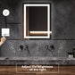 CAD 28 in. W x 36 in. H LED Rectangular Frameless Anti-Fog Wall Bathroom Mirror with Night Light