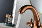 Rose Gold Bathroom Sink Faucet 2 Single Hole Vanity Vessel Sink Basin Cold and Hot Water Deck Mounted