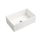 White Fireclay Ceramic 30 in. Single Bowl Farmhouse Apron Workstation Kitchen Sink
