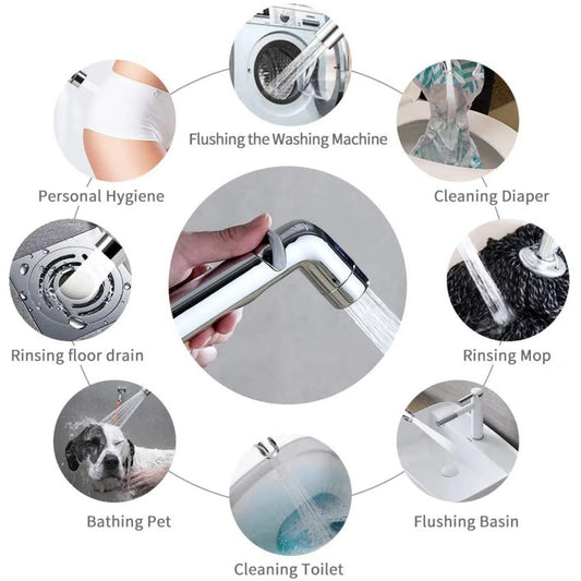 Handheld Bidet Sprayer Toilet Cloth Diaper Stainless Steel Accessory