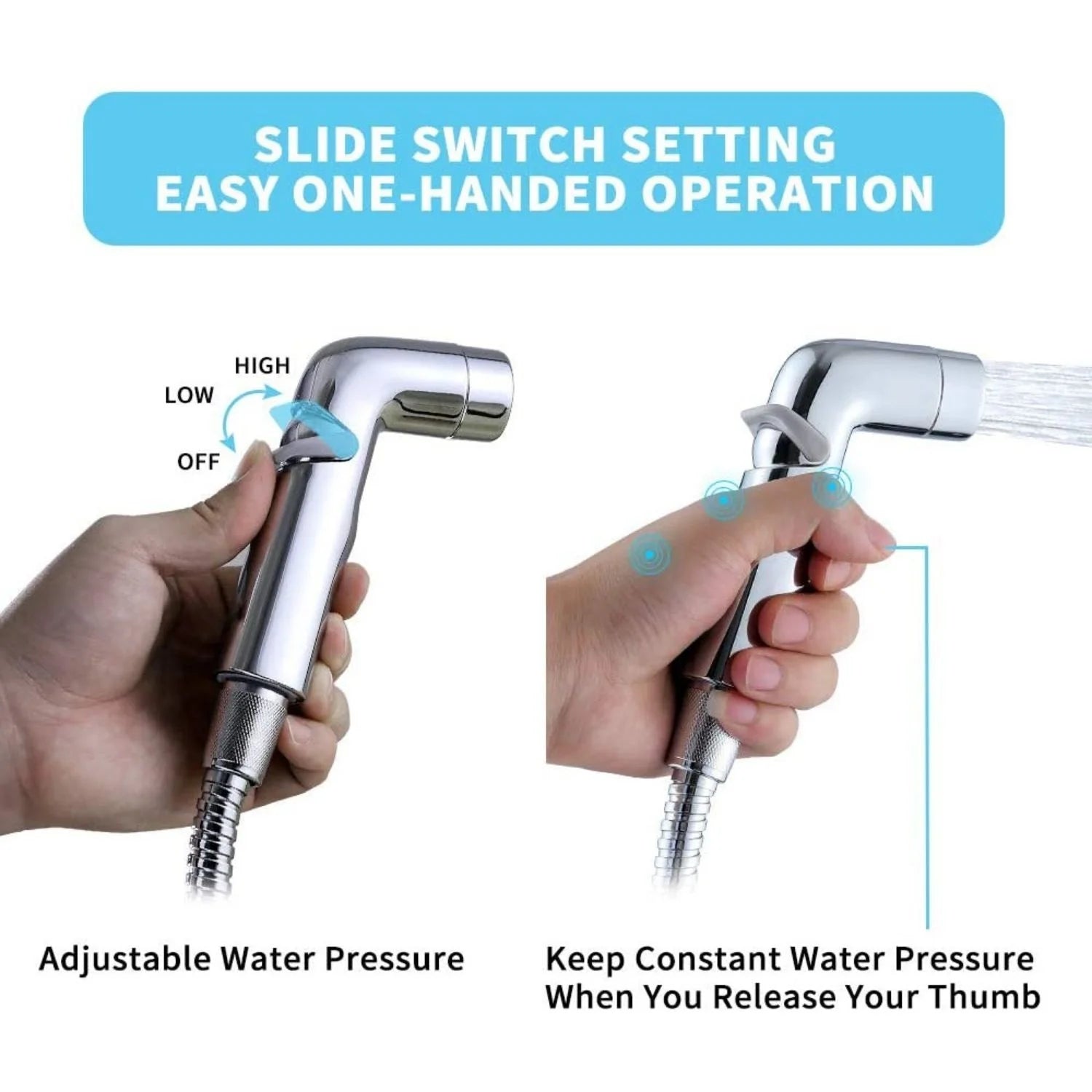 Bidet Sprayer for Toilet, Handheld Sprayer Kit with Adjustable Jet Spray  for Toilet Handheld Bidet Toilet Water Sprayer Cloth Diaper Sprayer Set
