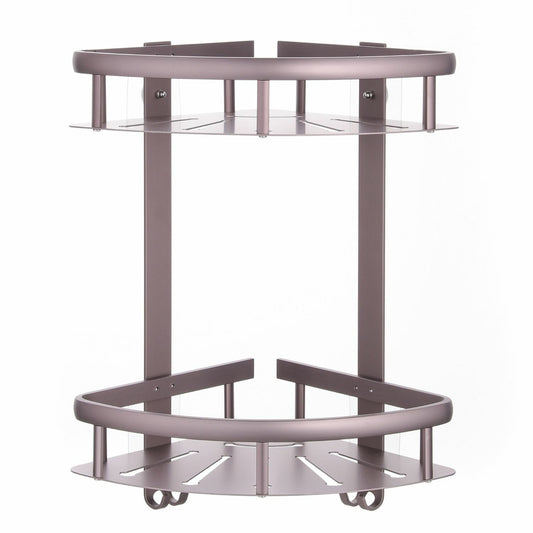 Aluminum Corner Shower Caddy in Bronze