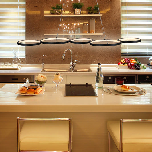 CAD 55-Watt Integrated LED Matte Black Pendant Light