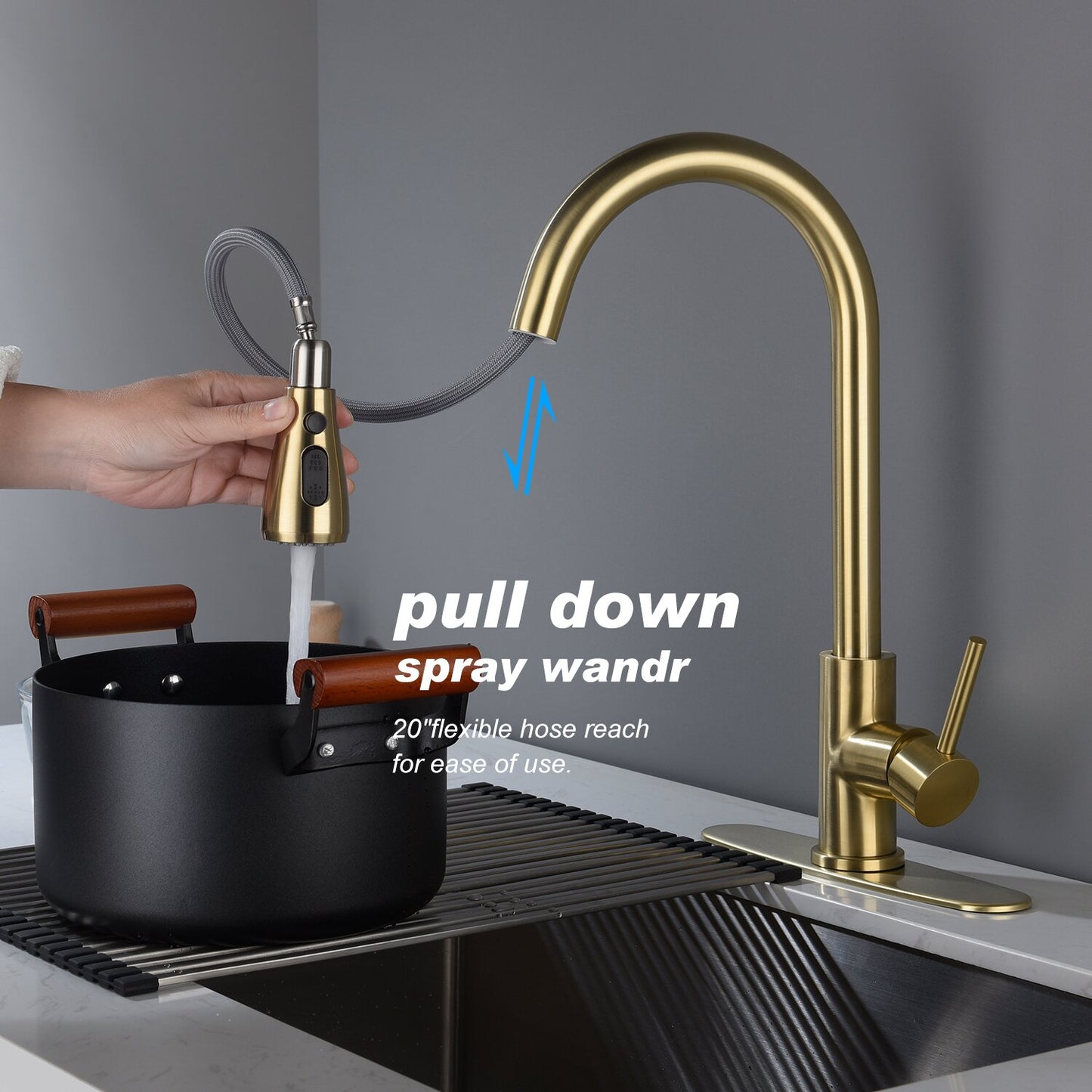 Pull Out Single Handle Kitchen Faucet