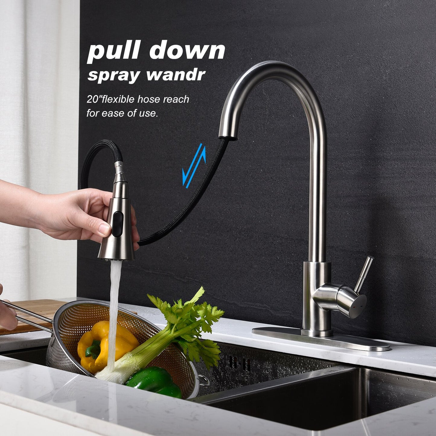 Pull Out Single Handle Kitchen Faucet