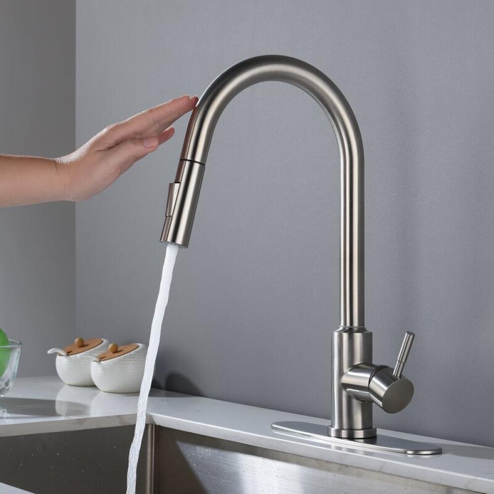 Pull Out Touch Single Handle Kitchen Faucet with Accessories