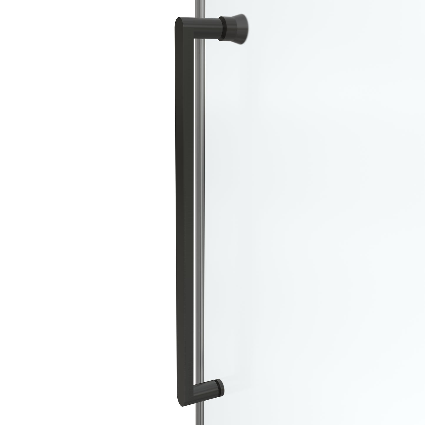 57-60 in. W x 76 in. H Sliding Semi-Frameless Shower Door Matte Black Clear Glass