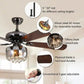 52 in. Intergrated LED Indoor Black Ceiling Fan with Light and Remote Include Light Kit Downrod