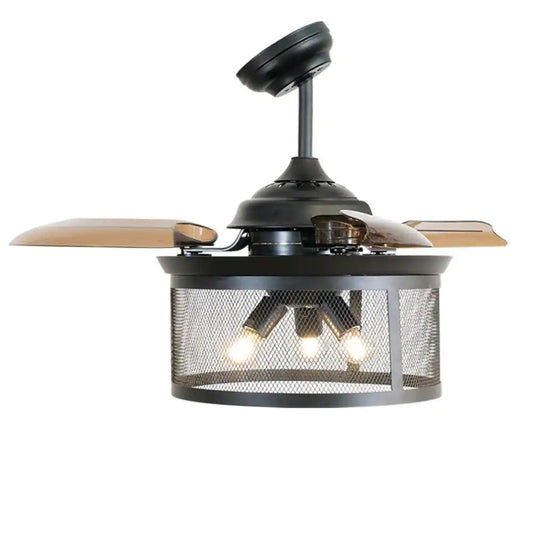 36 in. Indoor Black Ceiling Fan with Light with Remote Control