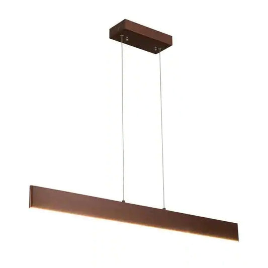 39.7 in. L 20-Watt Integrated LED Brown Pendant Light