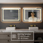 40 in. W x 32 in. H LED Rectangular Frameless Anti-Fog Bathroom Mirror Front Light